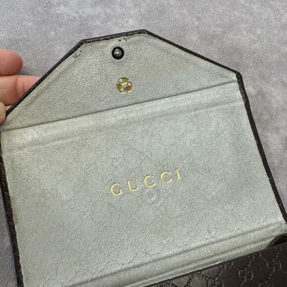 Gucci Micro Guccissima Brown Leather Sunglass Case Holder - Picture 6 of 8
